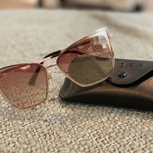 DIFF Becky Gold Flash Brown Gradient sunglasses.